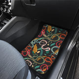 Colorful Snake Plant Pattern Front And Back Car Mats