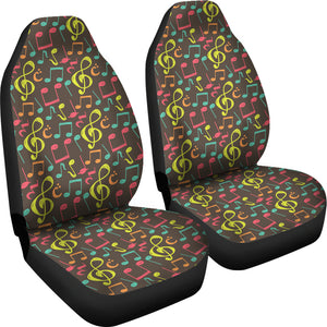 Music Notes Pattern Print Design 05 Universal Fit Car Seat Covers