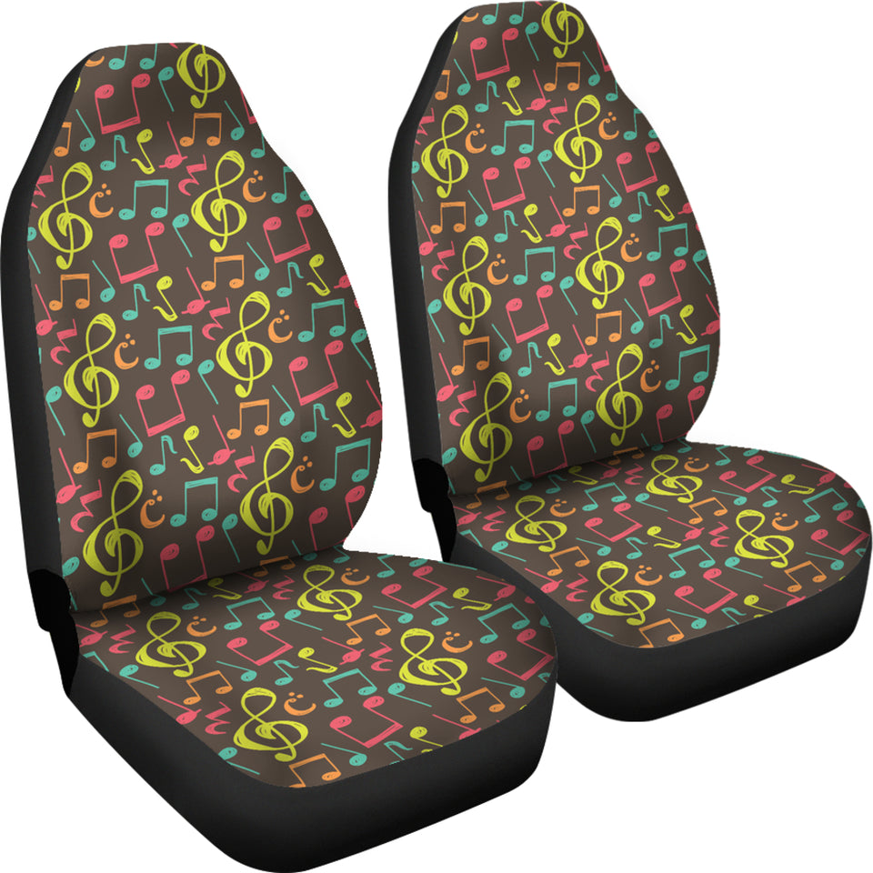 Music Notes Pattern Print Design 05 Universal Fit Car Seat Covers