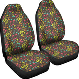 Music Notes Pattern Print Design 05 Universal Fit Car Seat Covers