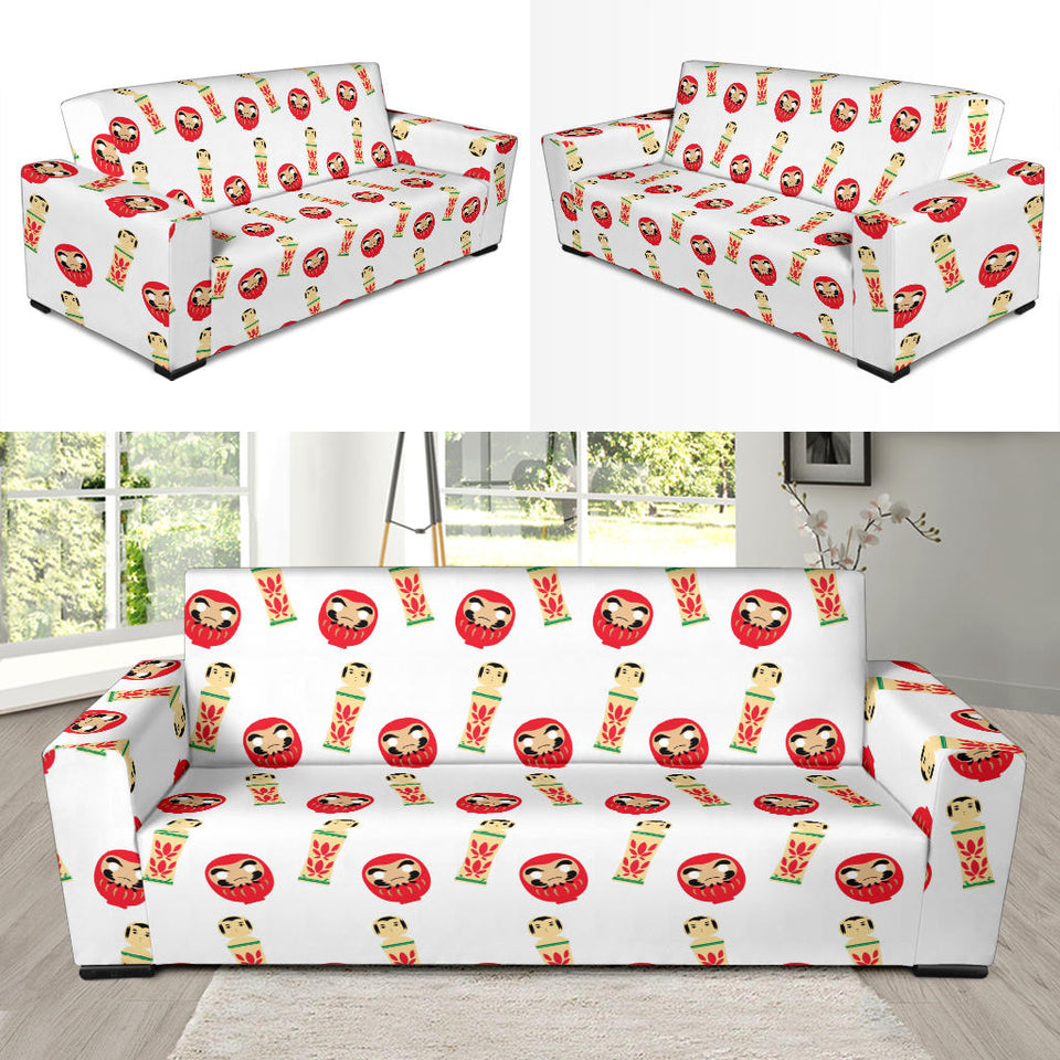 Daruma Japanese Wooden Doll Sofa Slipcover