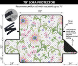 Beautiful pink lotus waterlily leaves pattern Sofa Cover Protector