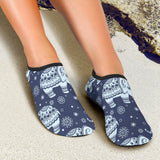 Elephant Tribal Design Pattern Aqua Shoes