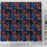 Octopus Sea Wave Tropical Fishe Pattern Shower Curtain Fulfilled In US