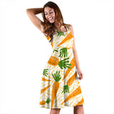 Carrot Pattern Print Design 01 Sleeveless Midi Dress