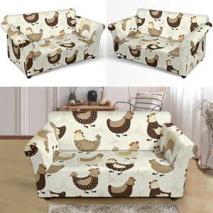 Cute Rooster Chicken Cock Loveseat Couch Slipcover