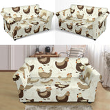 Cute Rooster Chicken Cock Loveseat Couch Slipcover