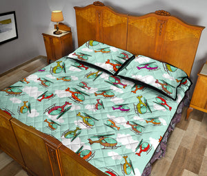 Helicopter design pattern Quilt Bed Set