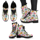 Color Cute Owl Pattern Leather Boots