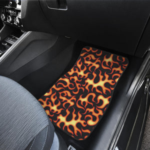 Fire Flame Dark Pattern Front Car Mats