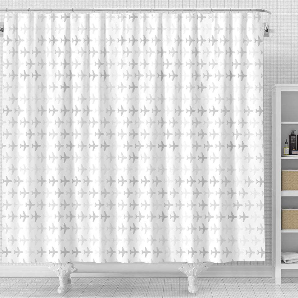 Airplane Print Pattern Shower Curtain Fulfilled In US