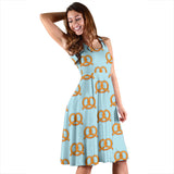 Pretzels Pattern Print Design 03 Sleeveless Midi Dress