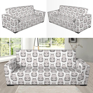 Hippopotamus Pattern Print Design 05 Sofa Slipcover