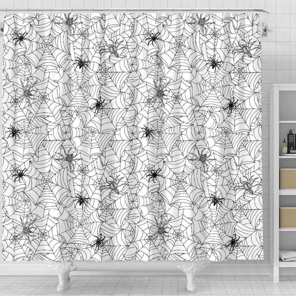 Spider Web Cobweb Pattern Shower Curtain Fulfilled In US