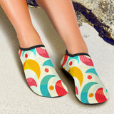 Colorful Moon Pattern Aqua Shoes