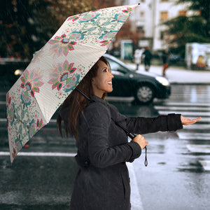Square Floral Indian Flower Pattern Umbrella