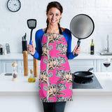 Chameleon Lizard Pattern Pink Background Adjustable Apron