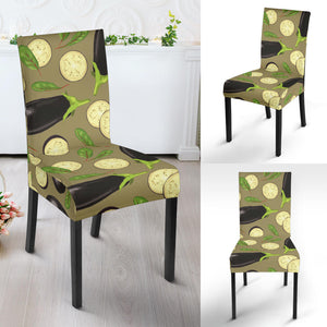 Eggplant Pattern Print Design 02 Dining Chair Slipcover