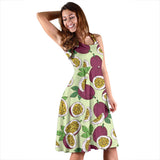 Passion Fruit Pattern Sleeveless Midi Dress