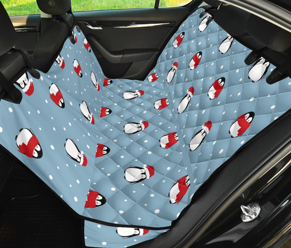 Cute Penguin Christmas Snow Pattern Dog Car Seat Covers
