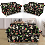 Raccoon Watermelon Pattern Loveseat Couch Slipcover