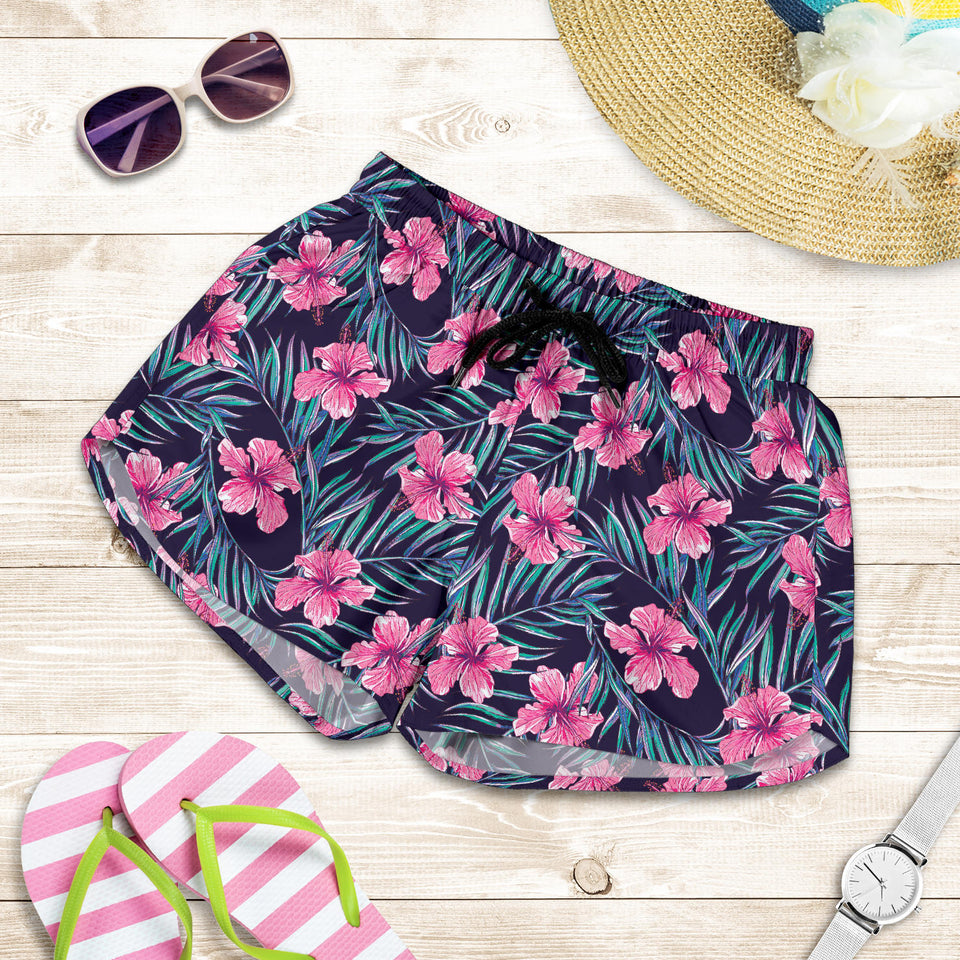 Hibiscus Pattern Print Design 05 Women Shorts