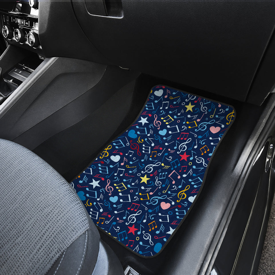 Music Notes Pattern Print Design 03 Front Car Mats