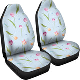 Watercolor Tulips Pattern  Universal Fit Car Seat Covers
