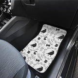Crows Floral Wreath Rabbit Pattern Front And Back Car Mats