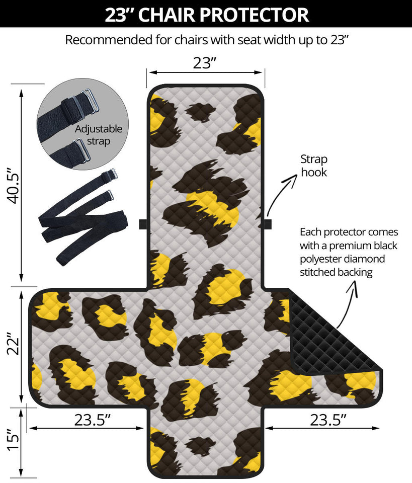 Gray Leopard print pattern Chair Cover Protector