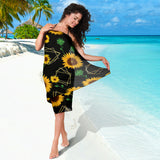 Sunflower Golden Polygonal Shapes Sarong