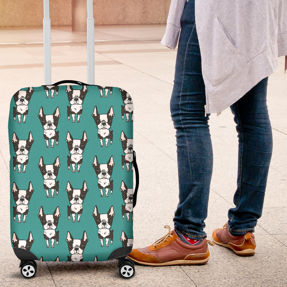 Hand Drawn Boston Terrier Dog Pattern Luggage Covers