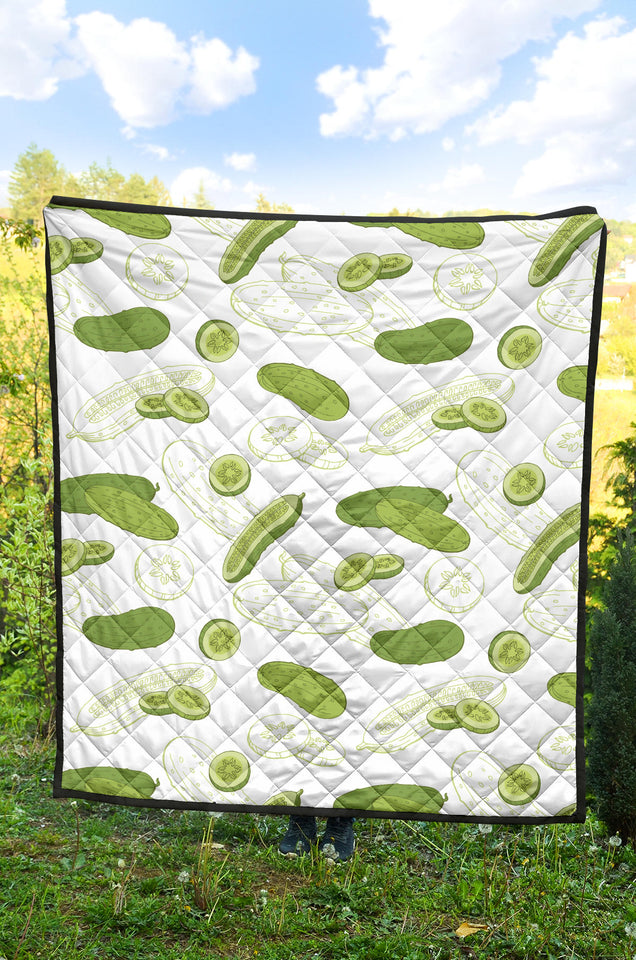 Cucumber Sketch Pattern Premium Quilt