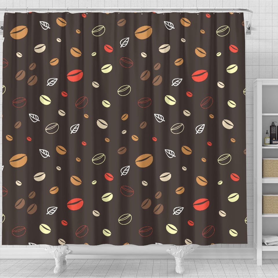 Coffee Bean Leave Pattern Shower Curtain Fulfilled In US