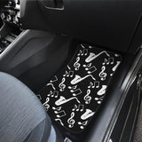 Saxophone Music Notes Treble Clef Black White Theme Front And Back Car Mats