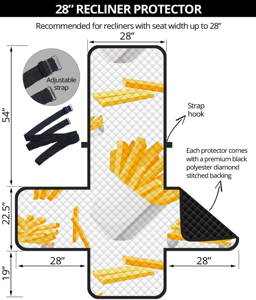 French fries white paper box pattern Recliner Cover Protector