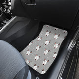 Bull Terrier Pattern Print Design 05 Front and Back Car Mats