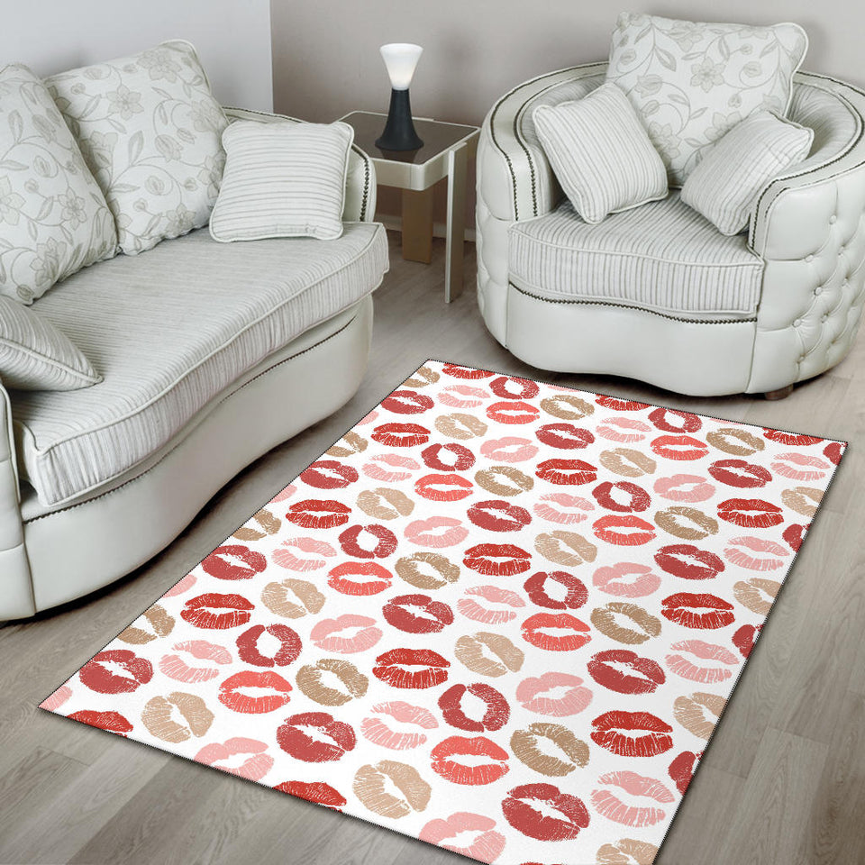 Lips Pattern Print Design 04 Area Rug