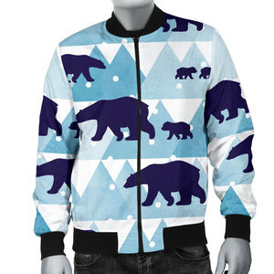 Polar Bear Winter Snow Pattern Men'S Bomber Jacket