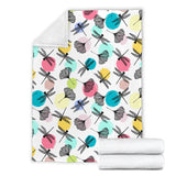 Dragonflies Ginkgo Leaves Pattern Premium Blanket