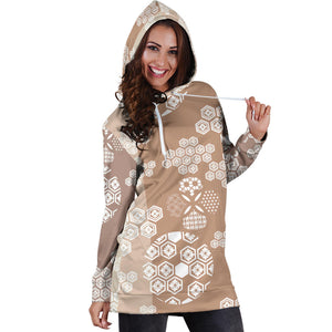 Beautiful Hexagon Japanese  Pattern Women'S Hoodie Dress