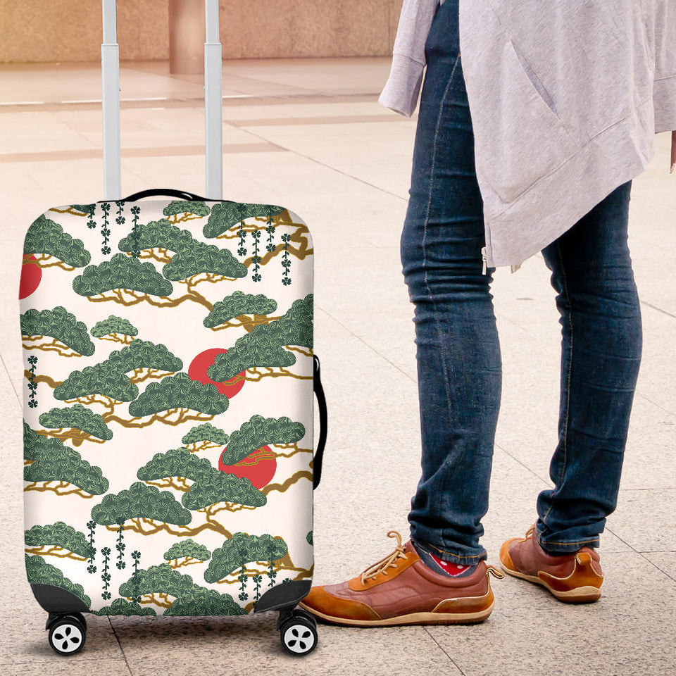 Bonsai Red Sun Japanese Pattern Luggage Covers