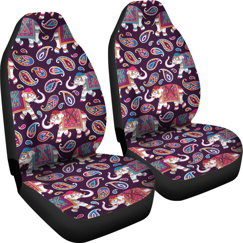 Elephant Indian Style Ornament Pattern Universal Fit Car Seat Covers