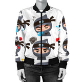 Cute Ninja Design Pattern Women'S Bomber Jacket