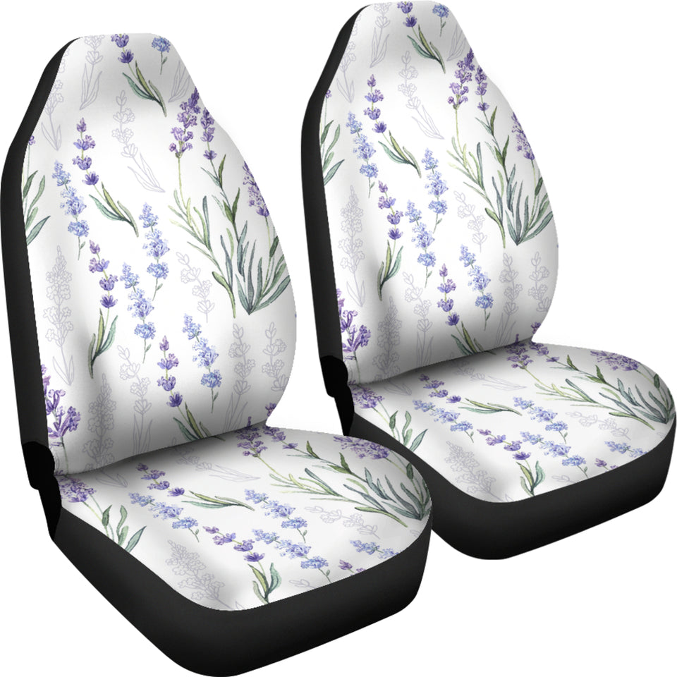 Hand Painting Watercolor Lavender Universal Fit Car Seat Covers