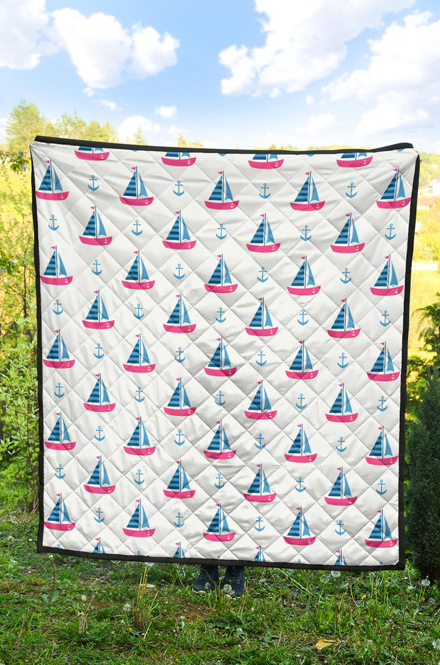 Sailboat Anchor Pattern Premium Quilt