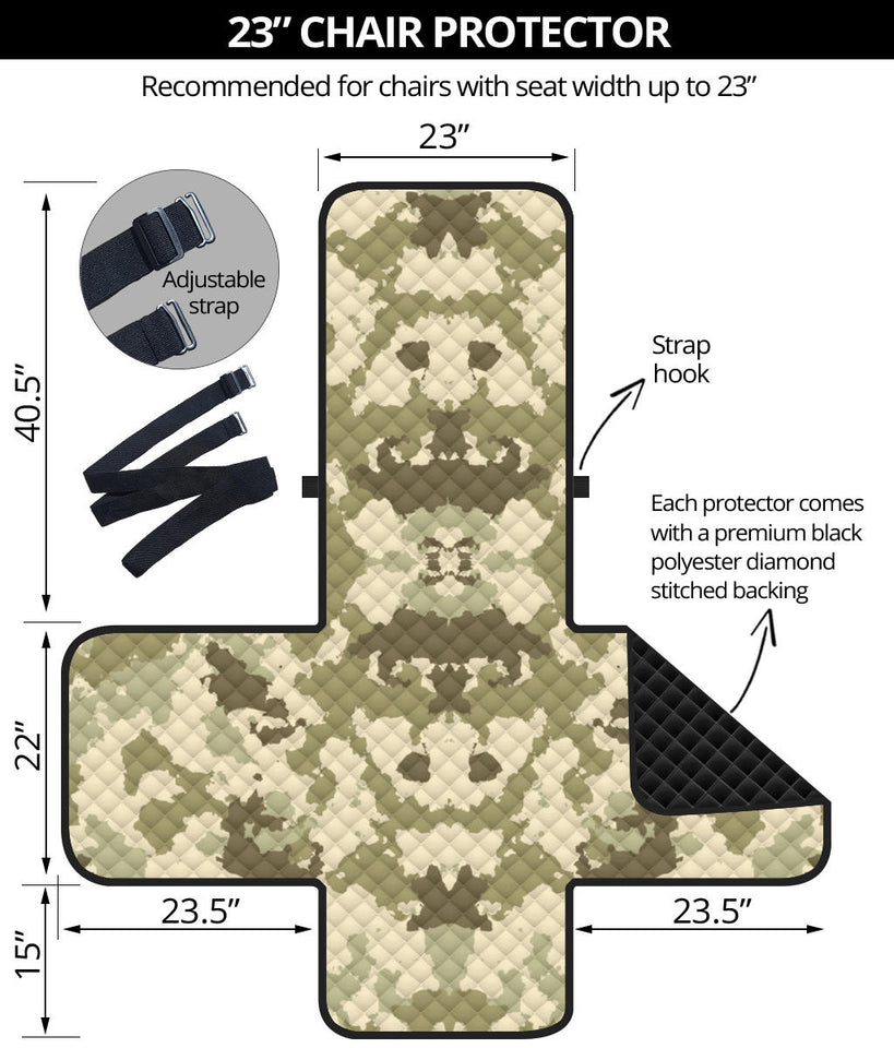 Light Green camo camouflage pattern Chair Cover Protector