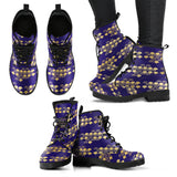 Beautiful Japanese Fan Pattern Leather Boots