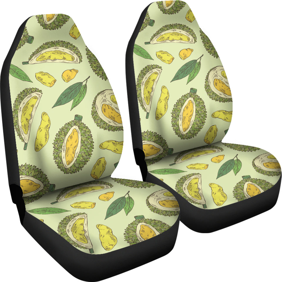 Durian Leaves Pattern Background Universal Fit Car Seat Covers