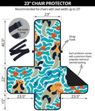 Cute sea otters fishe sea urchin pattern Chair Cover Protector